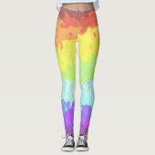 Trippy Boho Groovy Abstract Neurogender Pride Vlag Leggings (Voorkant)