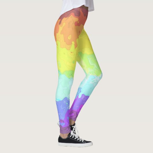 Trippy Boho Groovy Abstract Neurogender Pride Vlag Leggings (Rechts)