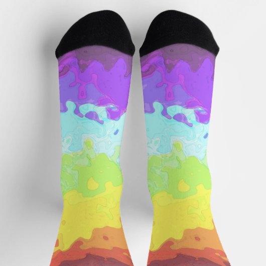 Trippy Boho Groovy Abstract Neurogender Pride Vlag Sokken (Top)