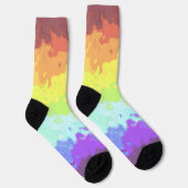 Trippy Boho Groovy Abstract Neurogender Pride Vlag Sokken (Rechts)