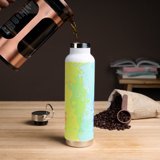 Trippy Boho Groovy Abstract Neurogender Pride Vlag Waterfles (Koffie)