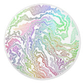 Trippy Boho Marbled Kleurrijke Regenboog Abstract Keramische Knop (Voorkant)