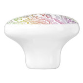 Trippy Boho Marbled Kleurrijke Regenboog Abstract Keramische Knop (Zijkant)