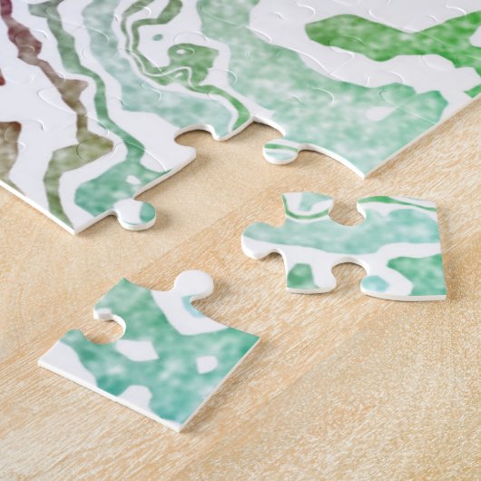 Trippy Boho Marbled Kleurrijke Regenboog Abstract Legpuzzel (Zijkant)