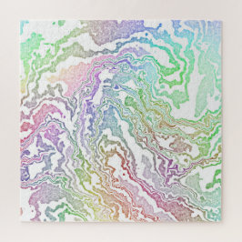 Trippy Boho Marbled Kleurrijke Regenboog Abstract Legpuzzel