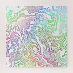 Trippy Boho Marbled Kleurrijke Regenboog Abstract Legpuzzel
