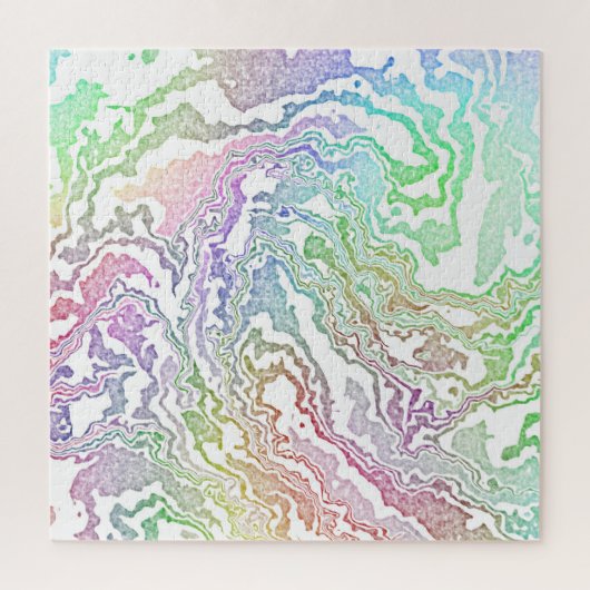 Trippy Boho Marbled Kleurrijke Regenboog Abstract Legpuzzel (Verticaal)