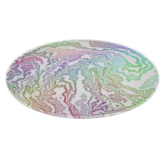 Trippy Boho Marbled Kleurrijke Regenboog Abstract Snijplank (Hoek)