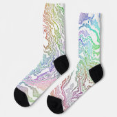 Trippy Boho Marbled Kleurrijke Regenboog Abstract Sokken (Links)