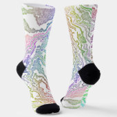 Trippy Boho Marbled Kleurrijke Regenboog Abstract Sokken (Gebogen)