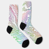 Trippy Boho Marbled Kleurrijke Regenboog Abstract Sokken (Rechts)