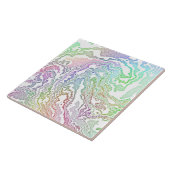 Trippy Boho Marbled Kleurrijke Regenboog Abstract Tegeltje (Zijkant)