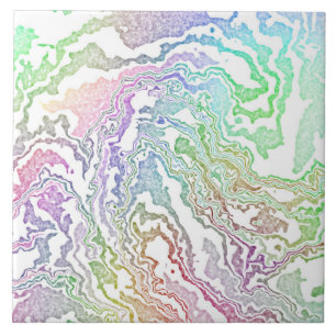 Trippy Boho Marmer Kleurrijke Regenboog Abstract Tegeltje