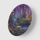 Trippy bos met vreemde ronde klok (Hoek)