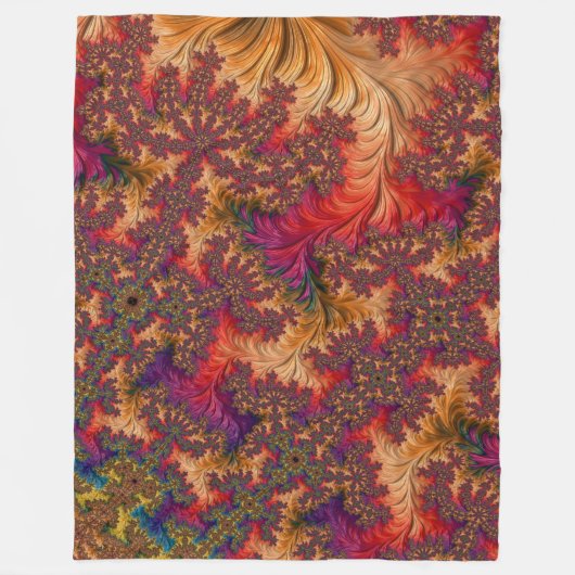 Trippy Bright Dazzling Vertakking Abstract Fractal Fleece Deken (Voorkant)