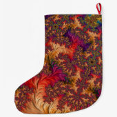 Trippy Bright Dazzling Vertakking Abstract Fractal Grote Kerstsok (Achterkant)