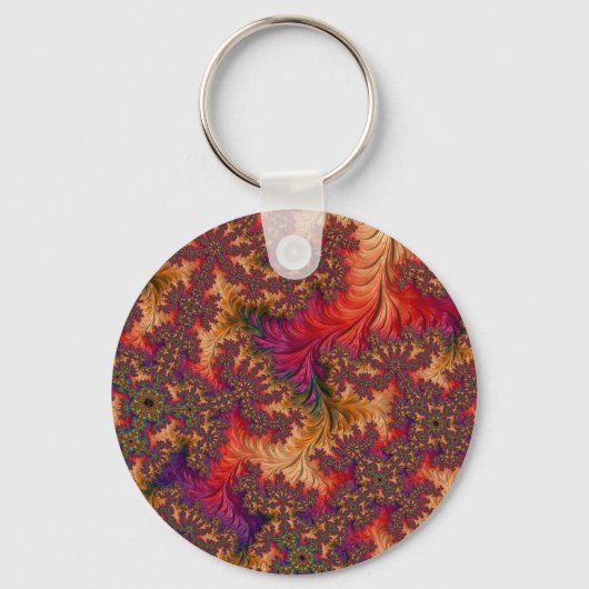 Trippy Bright Dazzling Vertakking Abstract Fractal Sleutelhanger (Voorkant)