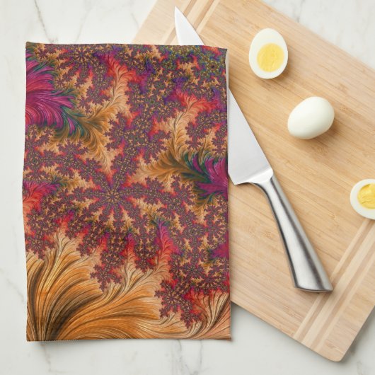 Trippy Bright Dazzling Vertakking Abstract Fractal Theedoek (Quarter Fold)