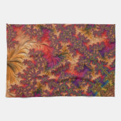 Trippy Bright Dazzling Vertakking Abstract Fractal Theedoek (Horizontaal)