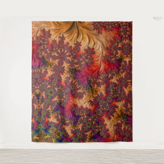 Trippy Bright Dazzling Vertakking Abstract Fractal Wandkleed (Voorkant)