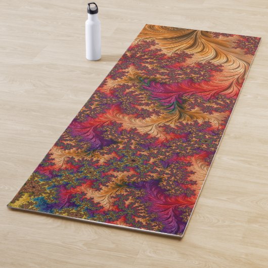 Trippy Bright Dazzling Vertakking Abstract Fractal Yogamat (In situ)