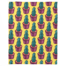 Trippy Cactus Pattern Yellow Weird Psychedelic