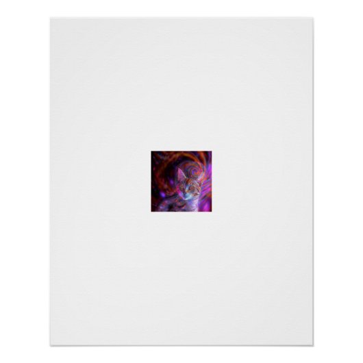 Trippy Cat Kaleidoscope Ogen Perfect Poster (Voorkant)