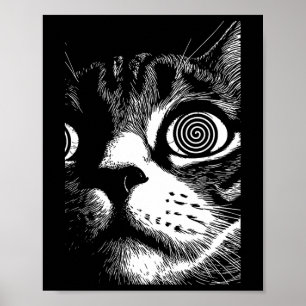 Trippy Cat Pastel Gothic Gothic Grunge Alt Punk We Poster