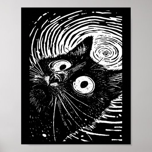 Trippy Cat Pastel Gothic Gothic Grunge Alt Punk We Poster (Voorkant)