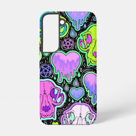 Trippy Cat Skulls Samsung Galaxy Hoesje (Achterkant)