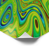 Trippy Chartreuse en Blauwe Abstracte Vlinder Perfect Poster (Hoek)