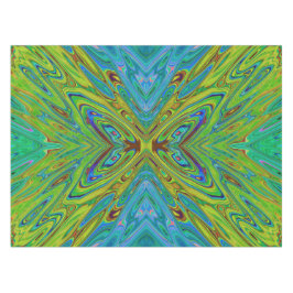 Trippy Chartreuse en Blauwe Abstracte Vlinder Tafelkleed