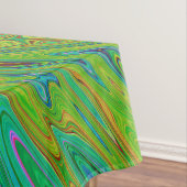 Trippy Chartreuse en Blauwe Abstracte Vlinder Tafelkleed (Voorbeeld)