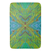 Trippy Chartreuse en Blue Abstract Butterfly Badmat (Voorkant Verticaal)