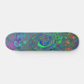 Trippy Chartreuse en Blue Retro Liquid Swirl Persoonlijk Skateboard (Horizontaal)