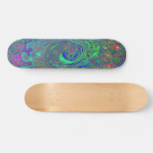 Trippy Chartreuse en Blue Retro Liquid Swirl Persoonlijk Skateboard (Horizontaal)