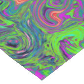 Trippy Chartreuse en Blue Retro Liquid Swirl Tafelkleed (Gekanteld)