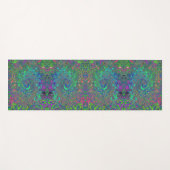 Trippy Chartreuse en Blue Retro Liquid Swirl Yogamat (Voorkant (horizontaal))