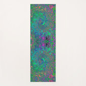 Trippy Chartreuse en Blue Retro Liquid Swirl Yogamat (Voorkant)