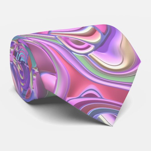Trippy Colorful 3D Swirls Stropdas (Opgerold)