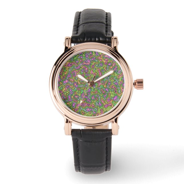 Trippy Colorful Blob Horloge (Voorkant)