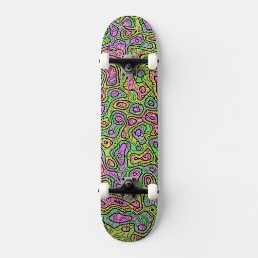 Trippy Colorful Blob Persoonlijk Skateboard (Voorkant)