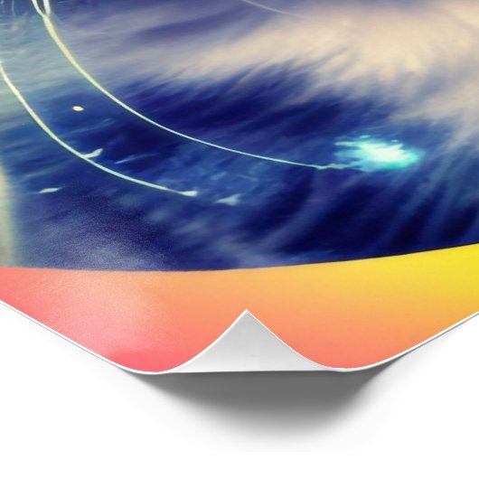 Trippy Cool Psychedelic Acid Trip Cat Perfect Poster (Hoek)