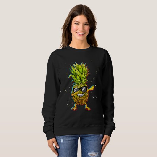 Trippy Dabbing Pineapple Vacation Cruise Trui (Voorkant volledig)
