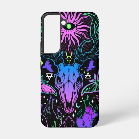Trippy Deer Skull Samsung Galaxy Hoesje (Achterkant)