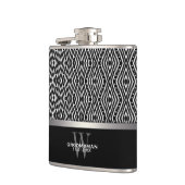 Trippy Diamond Zwart+Wit Patroon Cadeaus voor Brui Heupfles (Links)