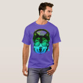 Trippy DJ Gift EDM Techno House Wolven T-shirt (Voorkant volledig)