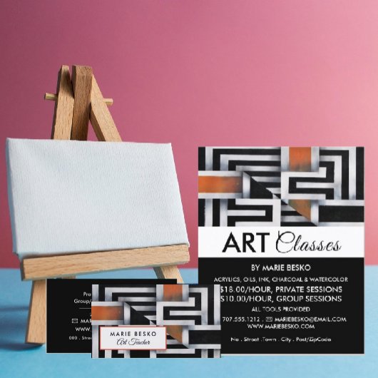 Trippy Doolhof Patroon, Kunstles Reclame Flyer