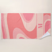 Trippy Dream Pastel Blush Roze Retro Abstract Strandlaken (Voorkant)
