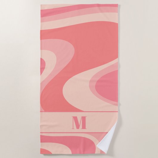 Trippy Dream Pastel Blush Roze Retro Abstract Strandlaken (Voorkant)